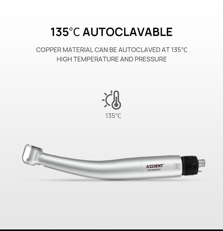 AZDENT High Speed Handpiece Torque Head Push Button E-generator LED 4 Hole Triple Water Spray - azdentall.com AZDENT High Speed Handpiece Torque Head Push Button E-generator LED 4 Hole Triple Water Spray - azdentall.com