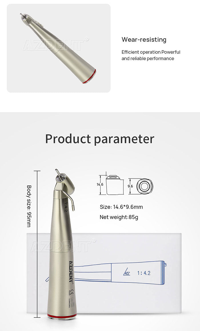 AZDENT Dental Implant Motor Surgical Brushless Color Touch Screen And 45 Degree 1:4.2 Increasing Fiber Optic Handpiece External Water-azdentall.com AZDENT Dental Implant Motor Surgical Brushless Color Touch Screen And 45 Degree 1:4.2 Increasing Fiber Optic Handpiece External Water-azdentall.com