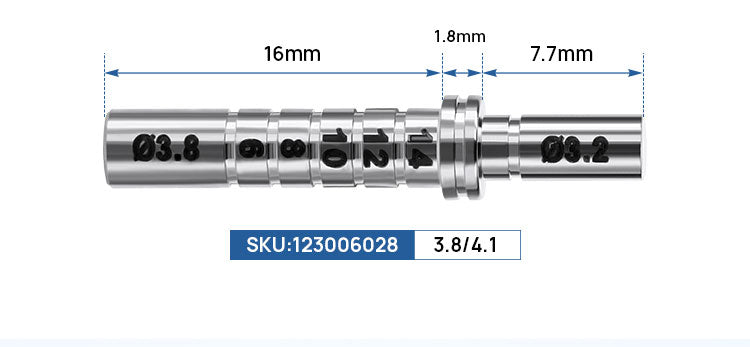 Dental Implant Depth Gauge Pin Stainless Steel Double Head 1pc/Pack - azdentall.com