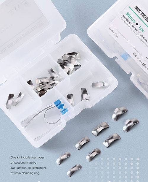 Dental Sectional Contoured Metal Matrices Matrix Refill G2 30pcs Bands And 1 Clip - azdentall.com Dental Sectional Contoured Metal Matrices Matrix Refill G2 30pcs Bands And 1 Clip - azdentall.com