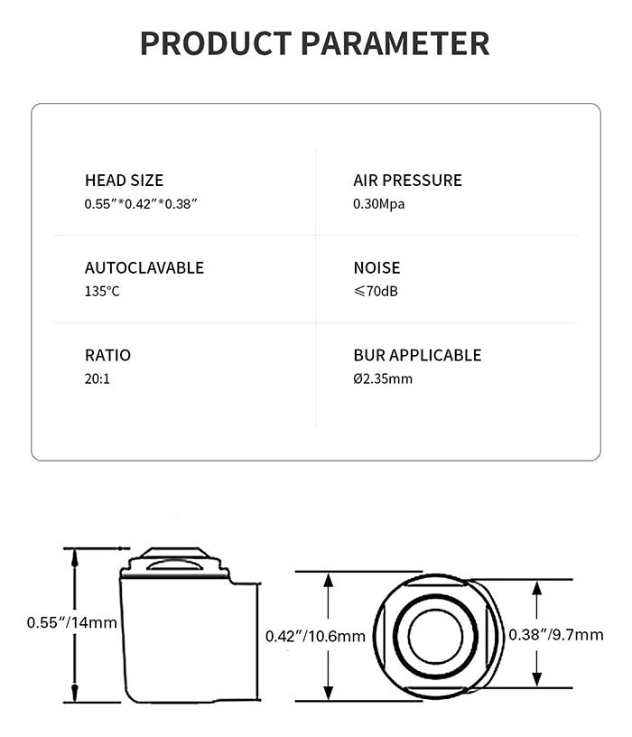 AZDENT 20:1 Implant Contra Angle Handpiece External Spray Push Button AZDENT 20:1 Implant Contra Angle Handpiece External Spray Push Button
