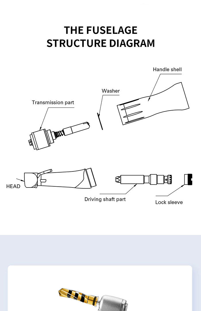 AZDENT 20:1 Implant Contra Angle Handpiece External Spray Push Button AZDENT 20:1 Implant Contra Angle Handpiece External Spray Push Button