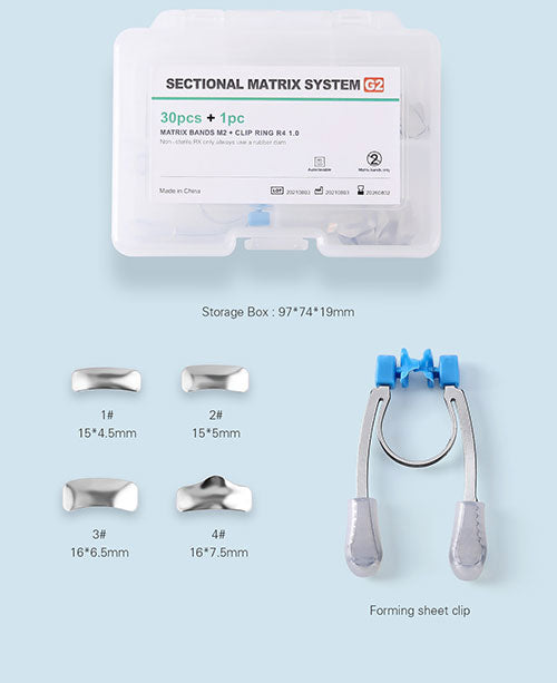 Dental Sectional Contoured Metal Matrices Matrix Refill G2 30pcs Bands And 1 Clip - azdentall.com Dental Sectional Contoured Metal Matrices Matrix Refill G2 30pcs Bands And 1 Clip - azdentall.com