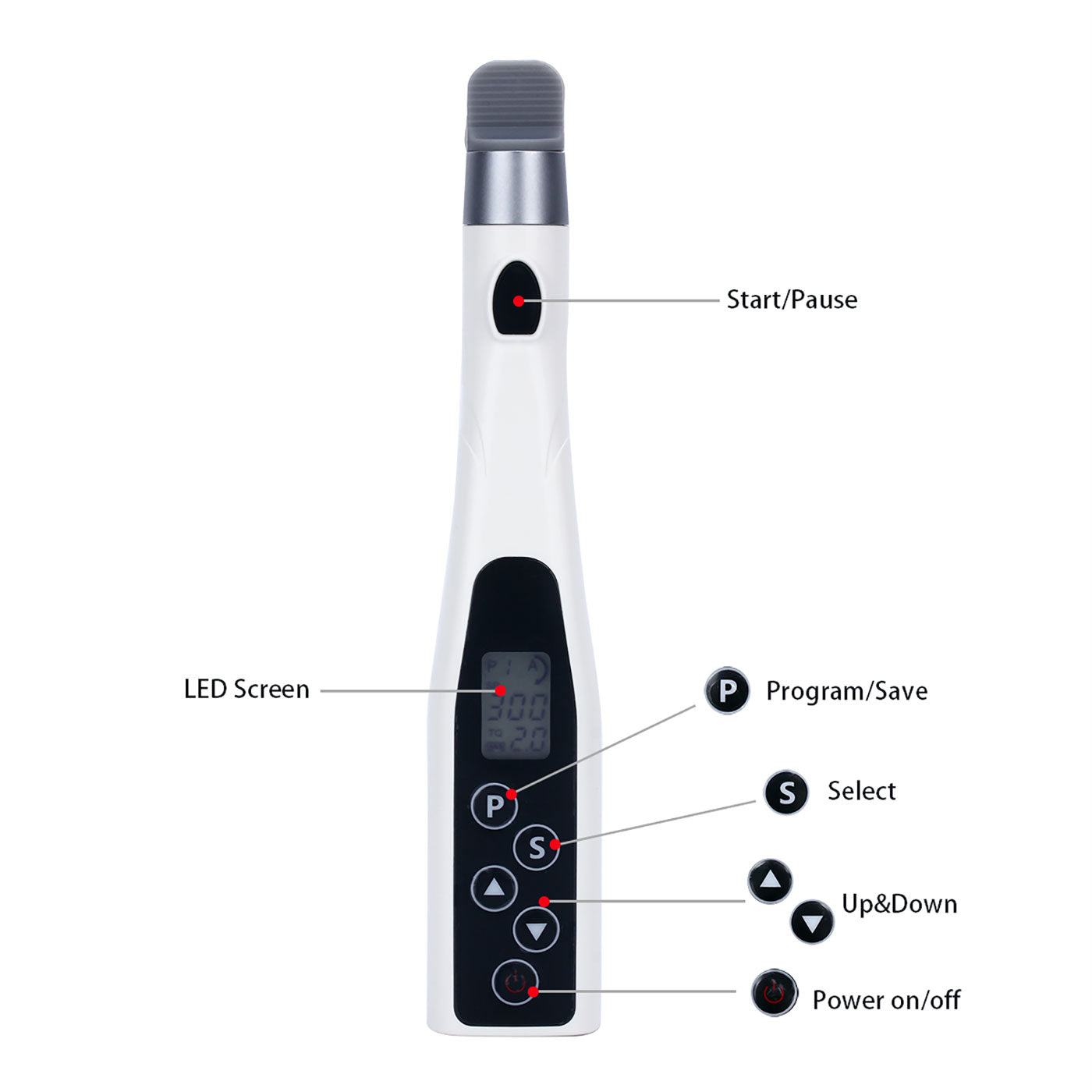Dental Mini Wireless LED Endo Motor 16:1 Reduction Contra Angle 6 Memory Set