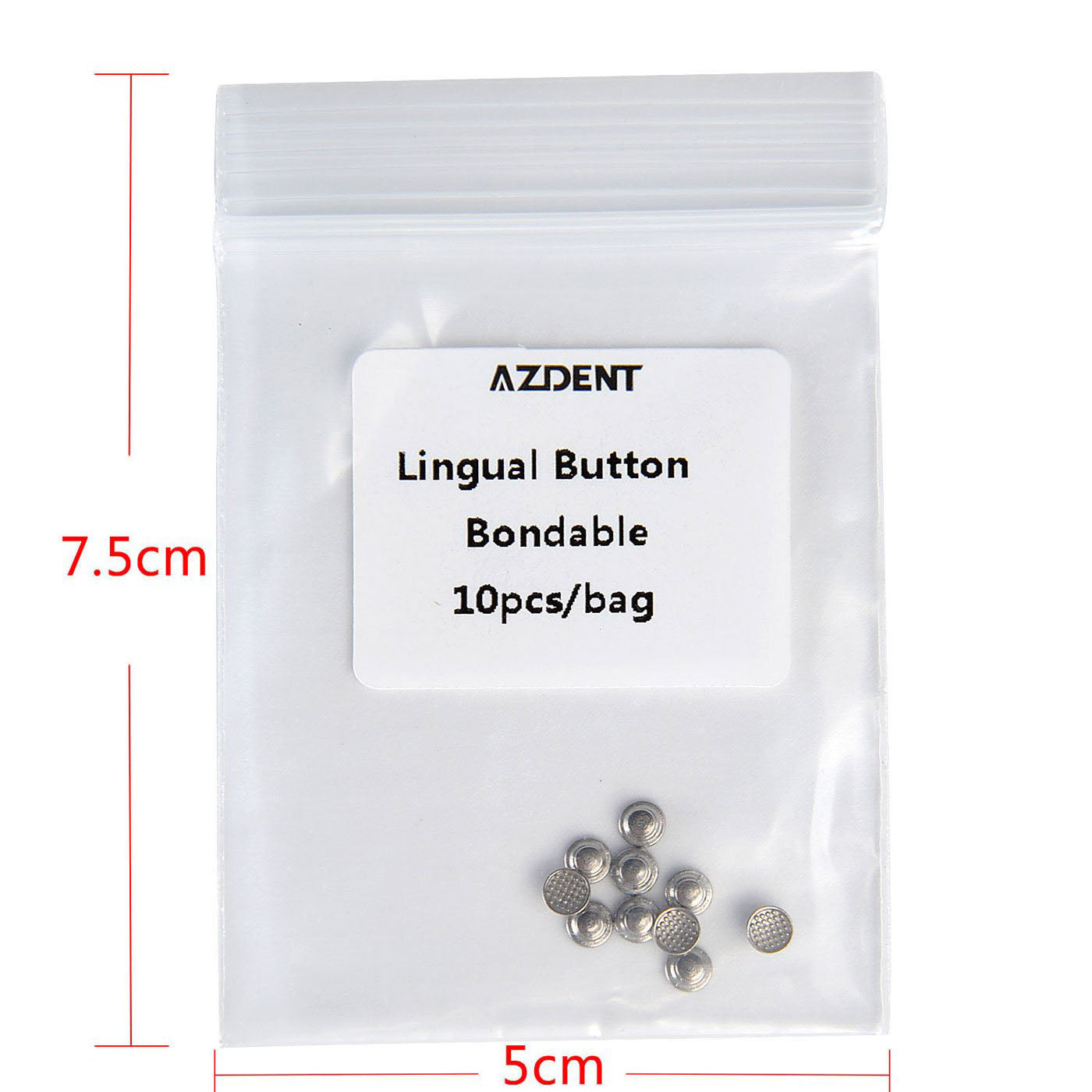 AZDENT Dental Lingual Button Bondable Stainless Steel Round Base 10/Bag AZDENT Dental Lingual Button Bondable Stainless Steel Round Base 10/Bag