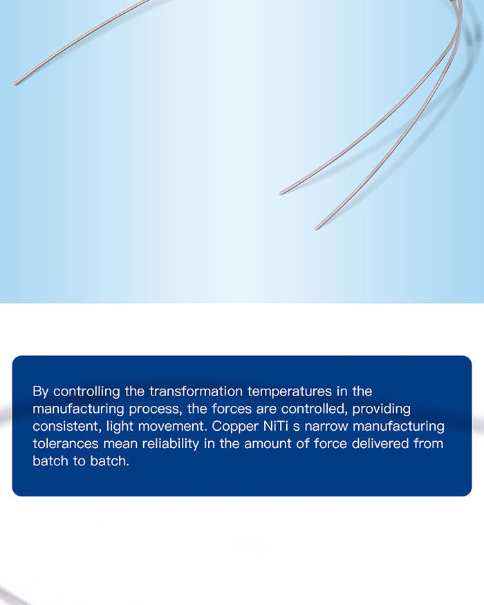 AZDENT Dental Copper Cu-NiTi Arch Wire Rectangular 35˚ Super Elastic With Stops Preformed Full Sizes 1pcs/Pack