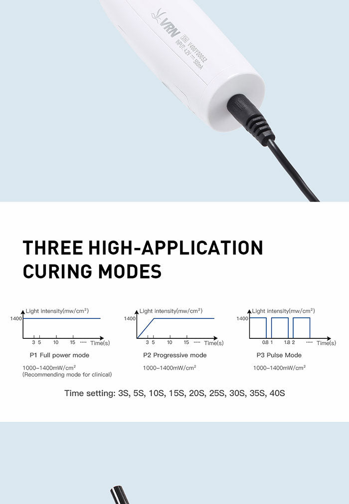 Dental LED Curing Light Wireless 3S Curing 360° Rotating Lamp Cap 3 Models 1400 mW/cm2 Dental LED Curing Light Wireless 3S Curing 360° Rotating Lamp Cap 3 Models 1400 mW/cm2-azdentall.com