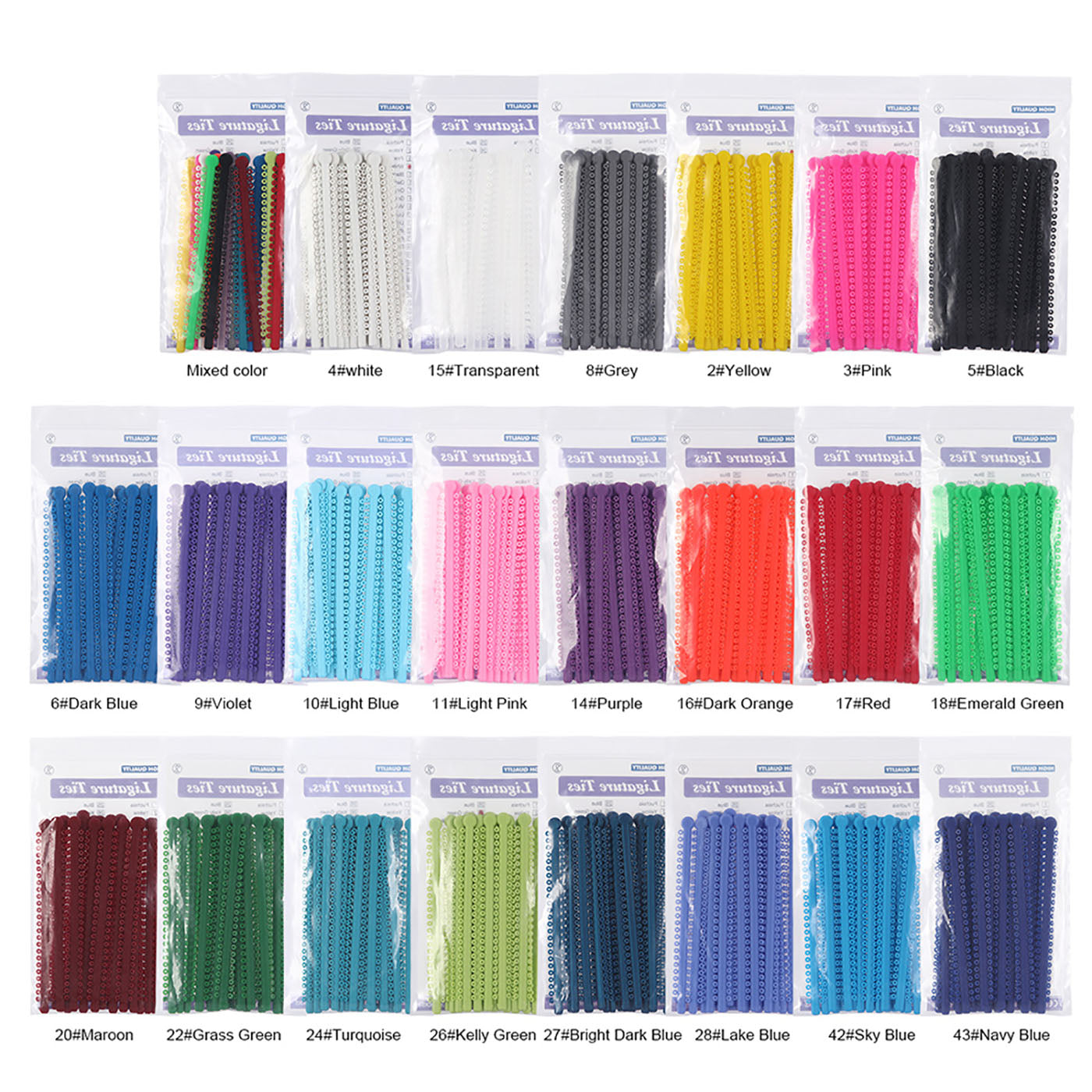 AZDENT Dental Orthodontic Elastic Ligature Ties 7 Colors - azdentall.com AZDENT Dental Orthodontic Elastic Ligature Ties 7 Colors - azdentall.com