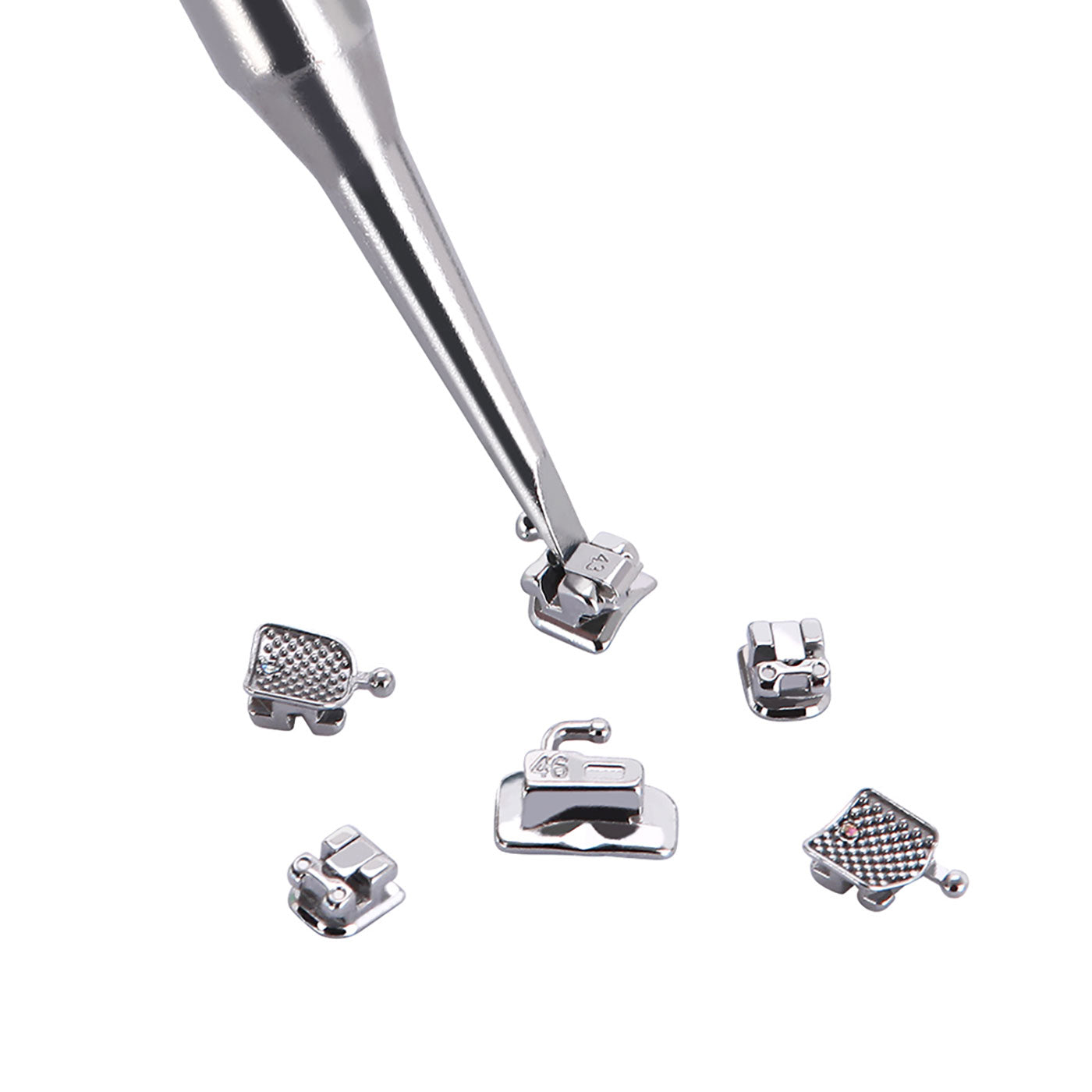 AZDENT Dental Orthodontic Metal Self Ligating Mini Bracket Braces Roth .022 Hooks 345 With 4 Buccal Tube 20+4/Box - azdentall.com