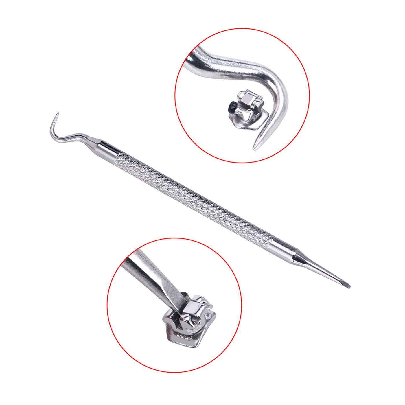 AZDENT Dental Orthodontic Metal Self-Ligating Metal Brackets Braces Roth .022 Hooks on 345 with Tools 28pcs/Box - azdentall.com