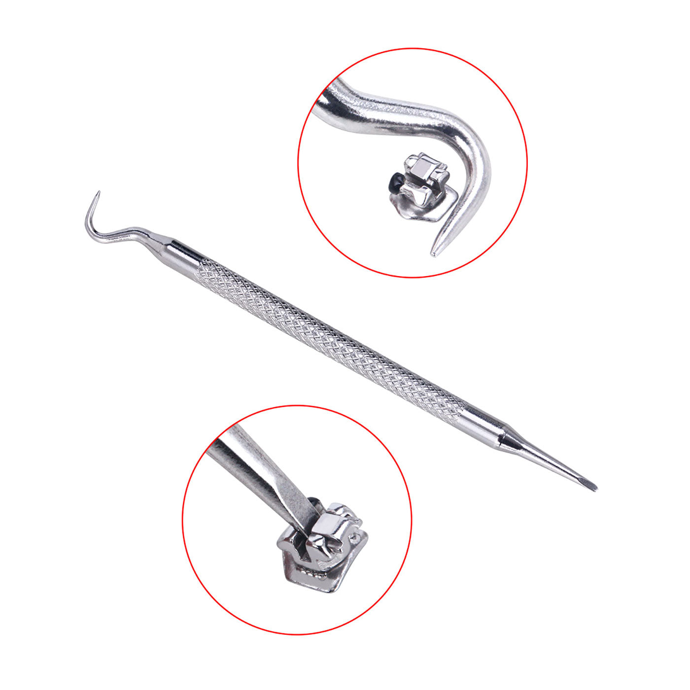 AZDENT Dental Self-Ligating Metal Brackets Roth/MBT .022 Hooks on 345 with Tools 28pcs/Box