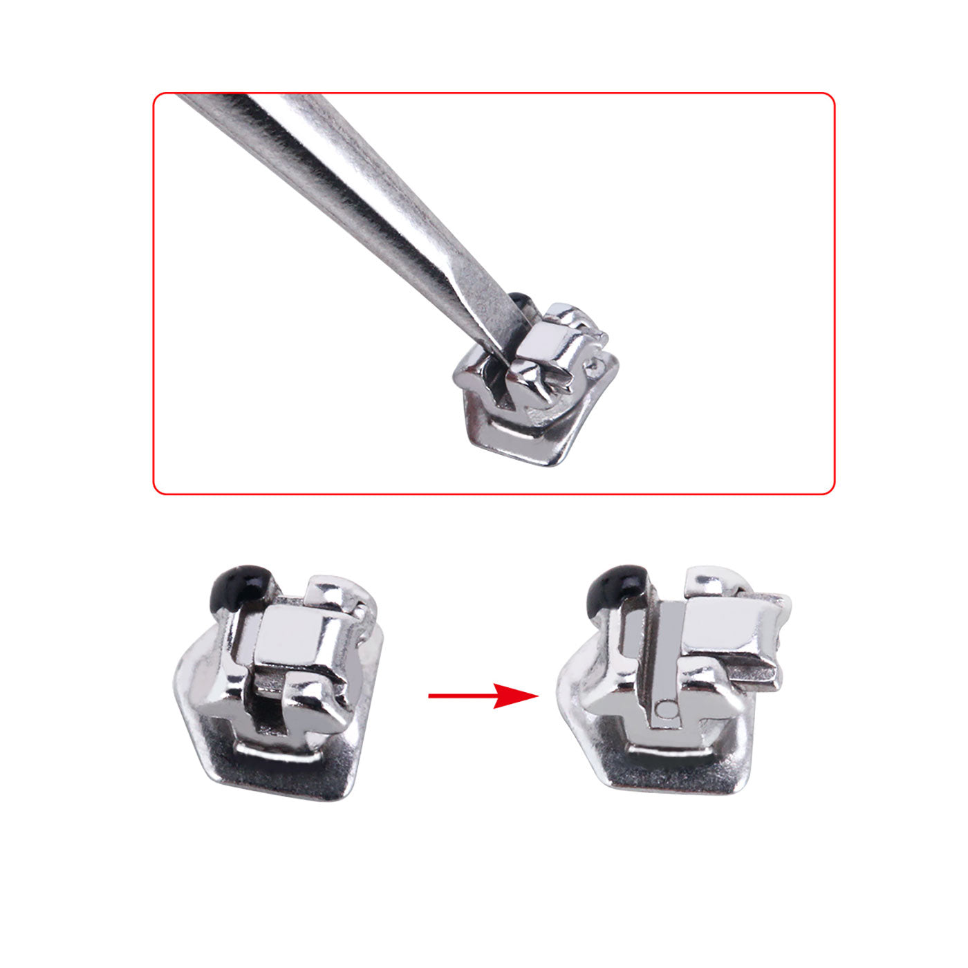  Dental Orthodontic Metal Self-Ligating Brackets Braces MBT .022 Hooks on 345 with Buccal Tube 28pcs/Kit - all.com