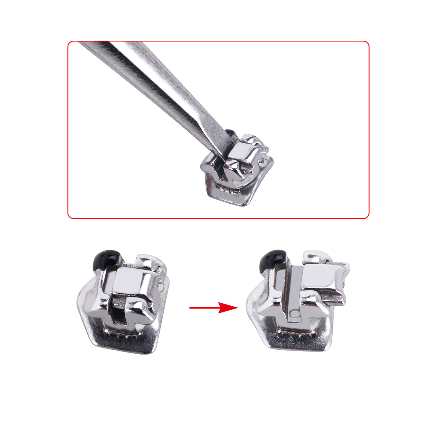 AZDENT Dental Self Ligating Mini Bracket MBT .022 Hooks on 345 With 4