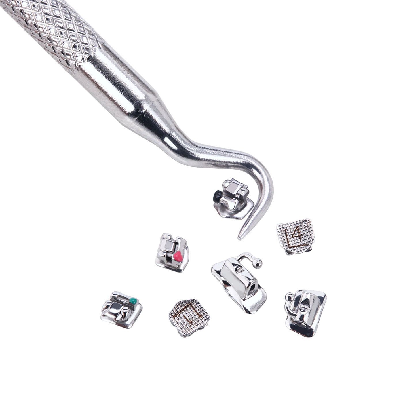  Dental Orthodontic Metal Self-Ligating Brackets Braces MBT .022 Hooks on 345 with Buccal Tube 28pcs/Kit - all.com