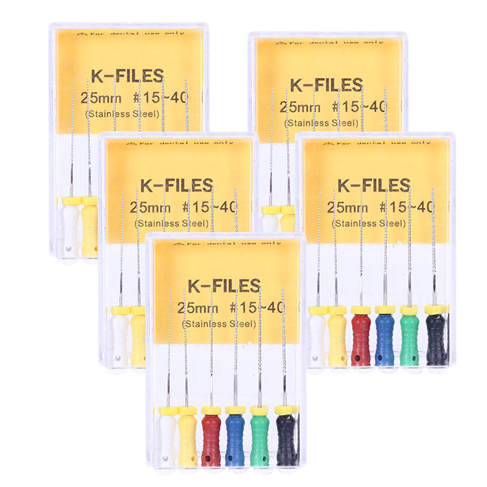 Hand K-Files Stainless Steel 25mm #15-40 Assorted 6/Box Hand K-Files Stainless Steel 25mm #15-40 Assorted 6/Box