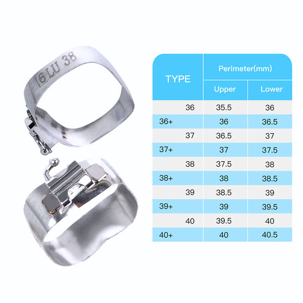 AZDENT 1st M Series Bands with Buccal Tube Convertible Roth .022 Single U/1 L/1 36#-40+# 20sets/Box - azdentall.com