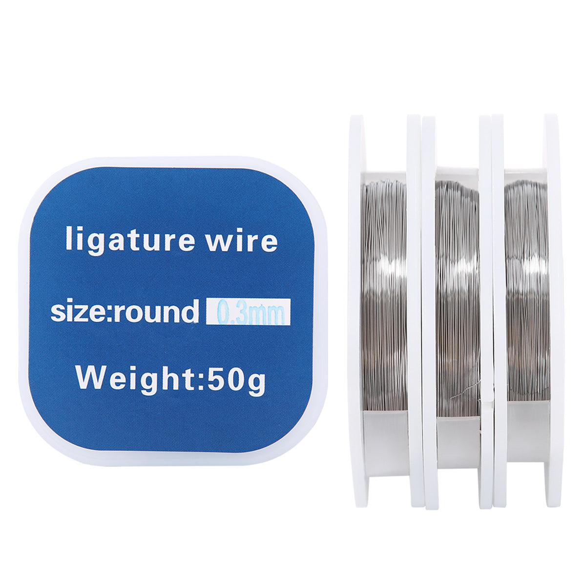 Dental Orthodontic Ligature Wire Stainless Steel Round 3 Sizes 50g/Roll