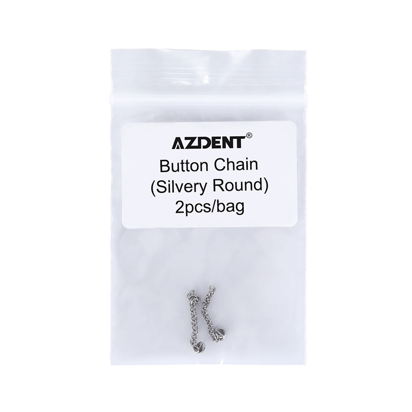 AZDENT Dental Traction Button Chain Silver Round 2pcs/Bag - azdentall.com AZDENT Dental Traction Button Chain Silver Round 2pcs/Bag - azdentall.com