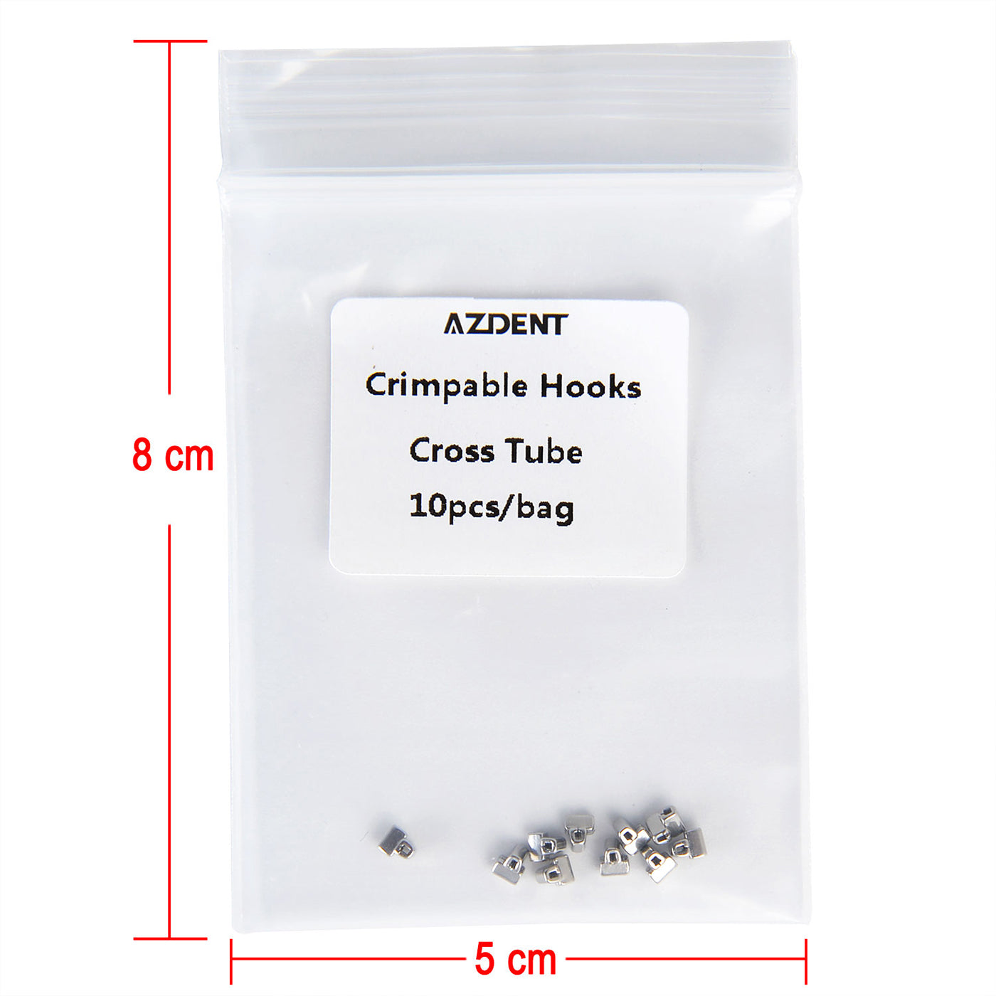 AZDENT Crimpable Hooks Cross Tube for Anchorage Systems 10pcs/Bag - azdentall.com AZDENT Crimpable Hooks Cross Tube for Anchorage Systems 10pcs/Bag - azdentall.com