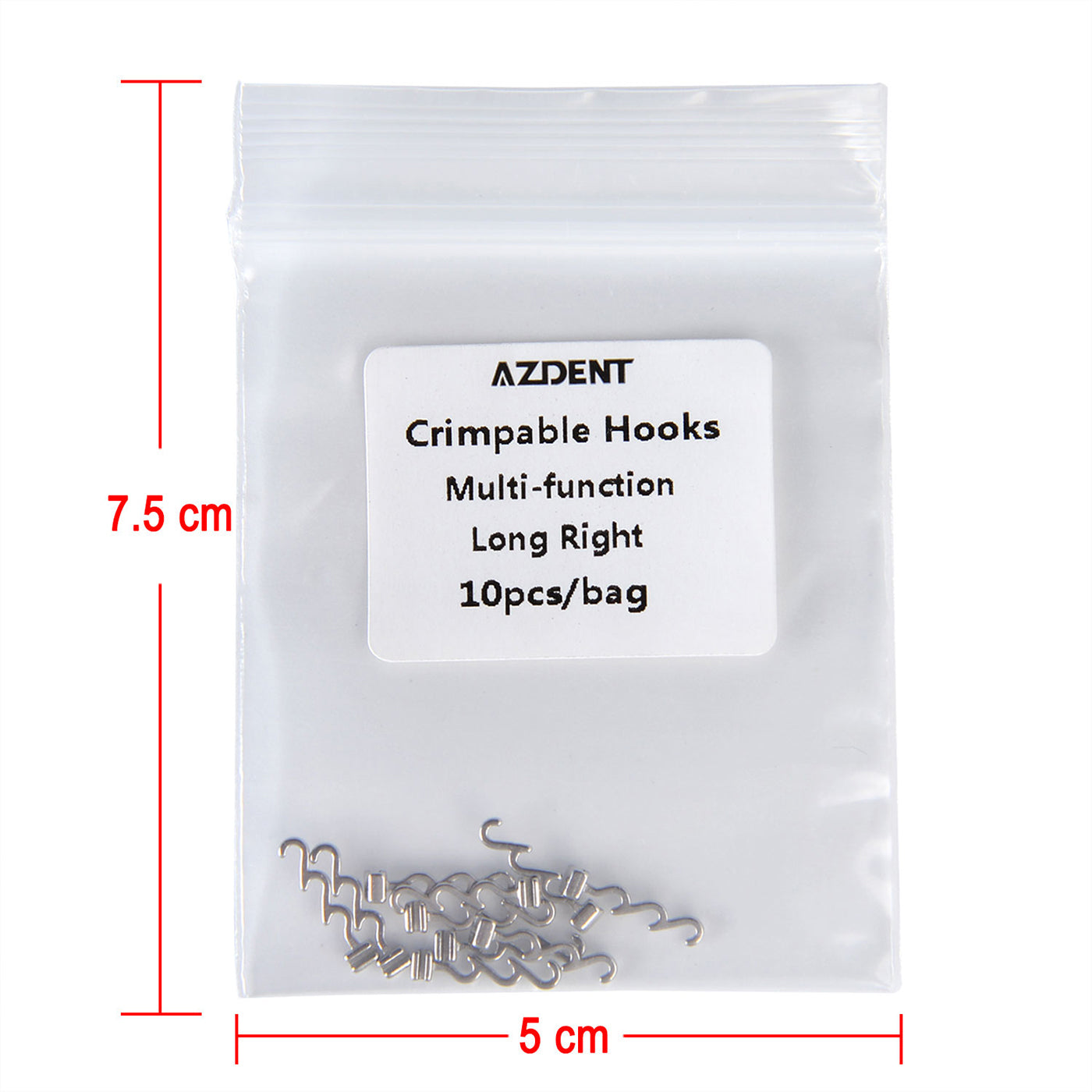 AZDENT Crimpable Hooks Long Right/Left Tube Multi-function 10pcs/Bag - azdentall.com