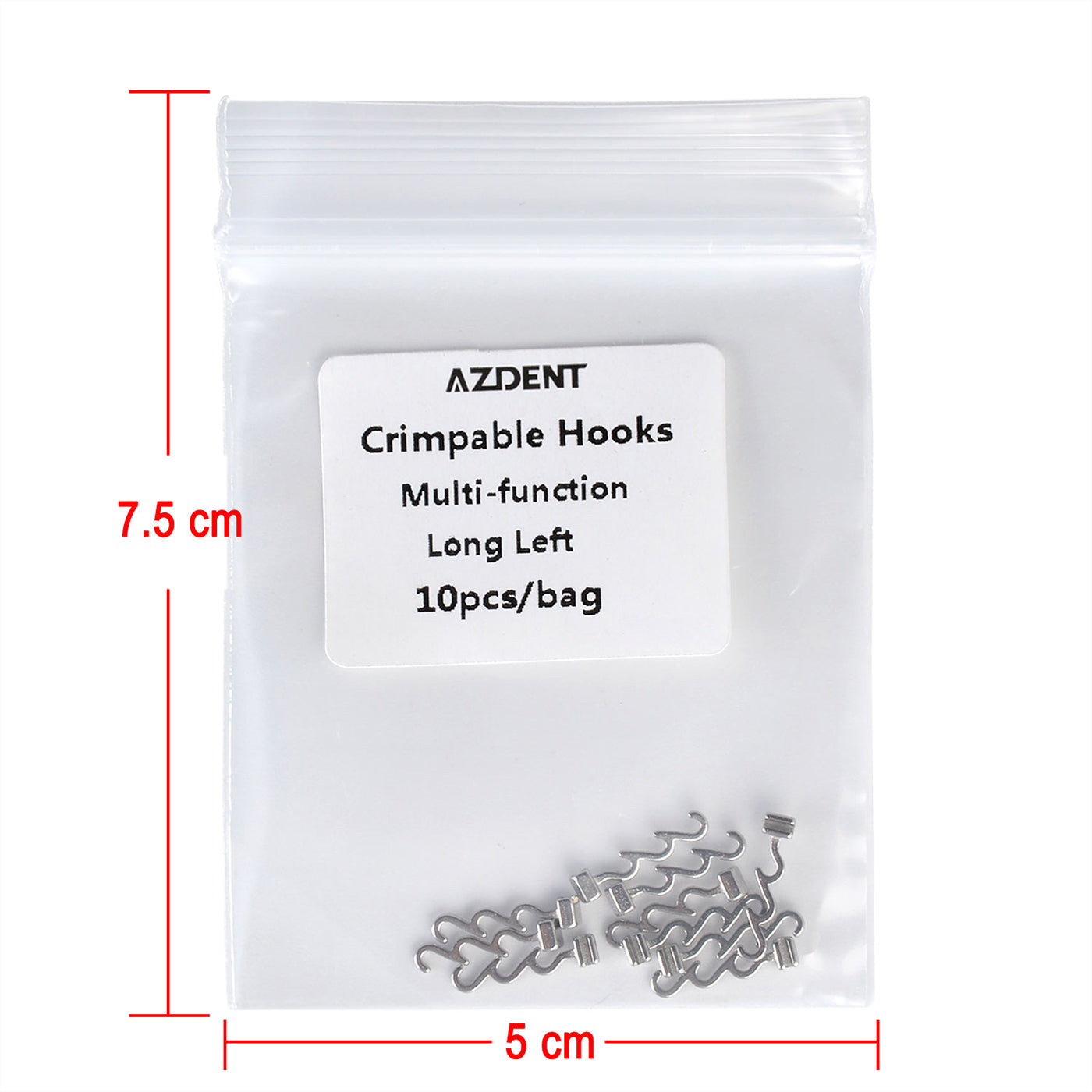 AZDENT Crimpable Hooks Long Right/Left Tube Multi-function 10pcs/Bag - azdentall.com