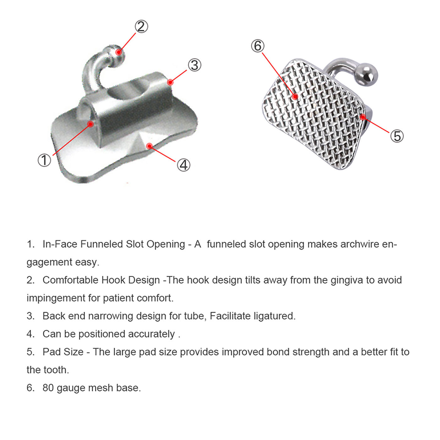 AZDENT Dental Orthodontic Buccal Tube 2nd Molar Bondable Non-convertible Single Edgewise 0.022 4pcs/Bag - azdentall.com AZDENT Dental Orthodontic Buccal Tube 2nd Molar Bondable Non-convertible Single Edgewise 0.022 4pcs/Bag - azdentall.com