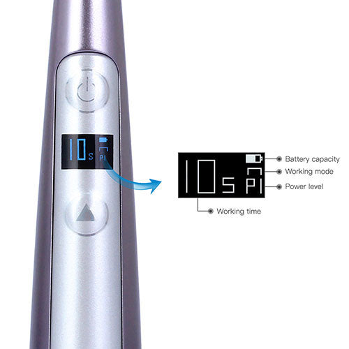 Dental Curing Light LED Cordless OLED Screen 1 Second DeepCure Wide Specturm Metal Body With Caries Detector Light Meter 3200mW/Cm² - azdentall.com Dental Curing Light LED Cordless OLED Screen 1 Second DeepCure Wide Specturm Metal Body With Caries Detector Light Meter 3200mW/Cm² - azdentall.com