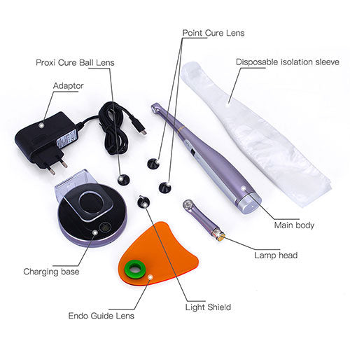 Dental Curing Light LED Cordless OLED Screen 1 Second DeepCure Wide Specturm Metal Body With Caries Detector Light Meter 3200mW/Cm² - azdentall.com Dental Curing Light LED Cordless OLED Screen 1 Second DeepCure Wide Specturm Metal Body With Caries Detector Light Meter 3200mW/Cm² - azdentall.com