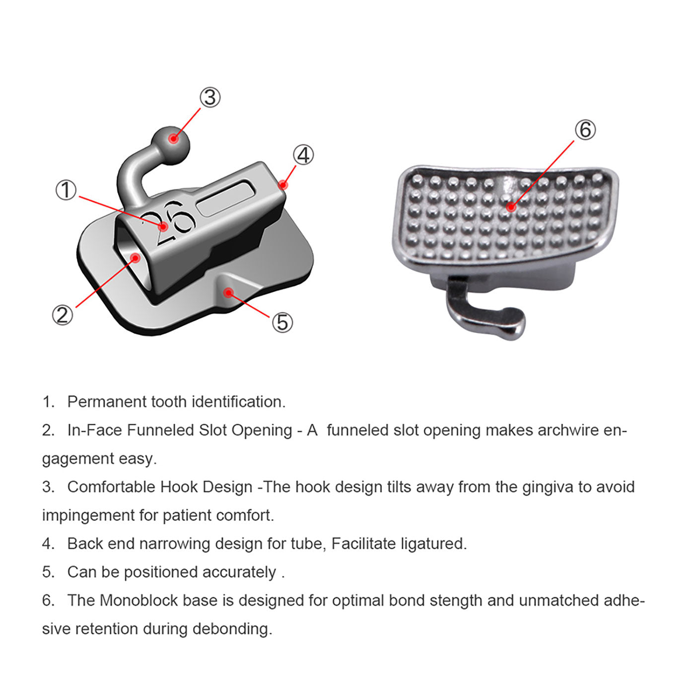 AZDENT Dental Metal Self Ligating Mini Bracket Roth/MBT .022 Hooks 345 With 4 Buccal Tube 20+4/Box AZDENT Dental Metal Self Ligating Mini Bracket Roth/MBT .022 Hooks 345 With 4 Buccal Tube 20+4/Box