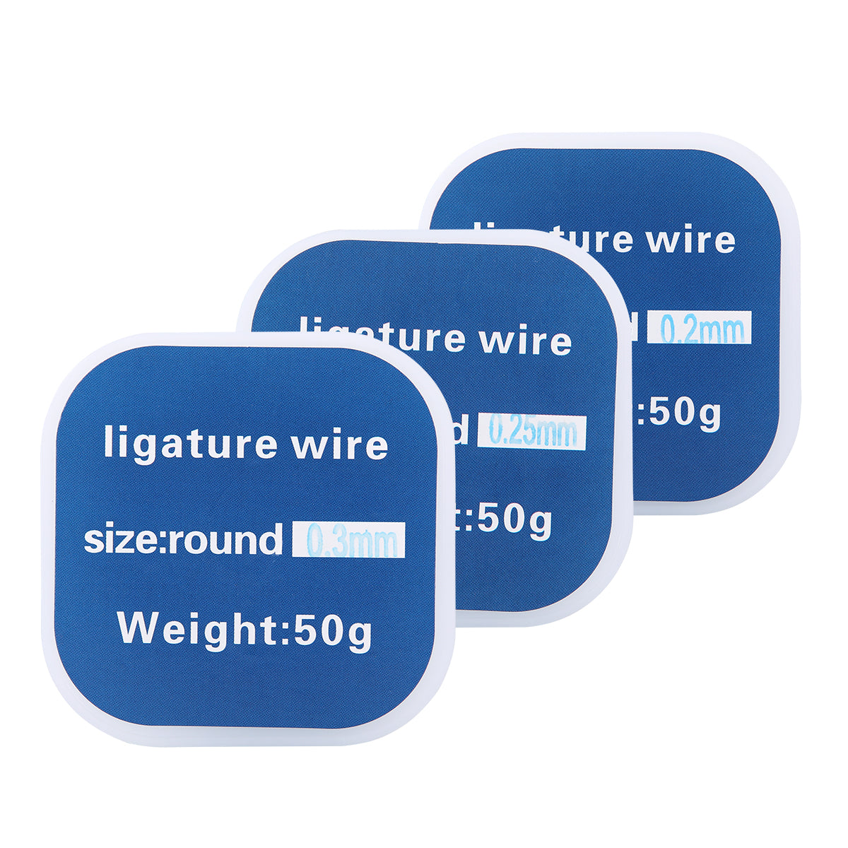 Dental Orthodontic Ligature Wire Stainless Steel Round 3 Sizes 50g/Roll