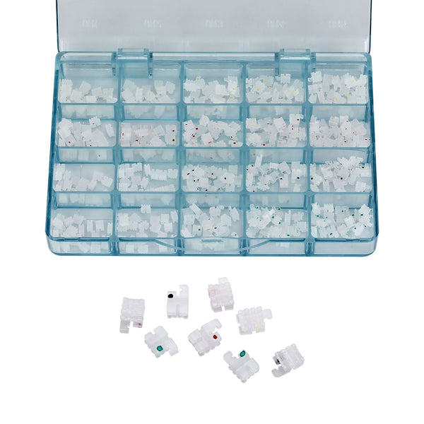 AZDENT Dental Orthodontic Ceramic Brackets Roth/MBT .022 345Hooks 400pcs/Box - azdentall.com AZDENT Dental Orthodontic Ceramic Brackets Roth/MBT .022 345Hooks 400pcs/Box - azdentall.com