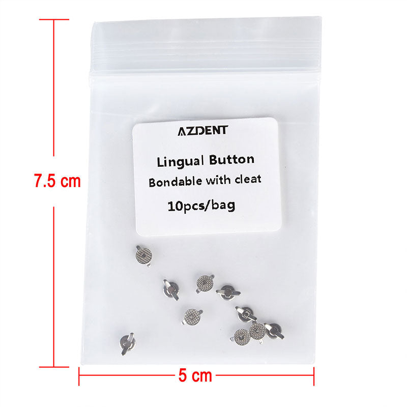 AZDENT Dental Lingual Button Bondable with Cleat Mesh Round, 10pcs/Bag - azdentall.com AZDENT Dental Lingual Button Bondable with Cleat Mesh Round, 10pcs/Bag - azdentall.com