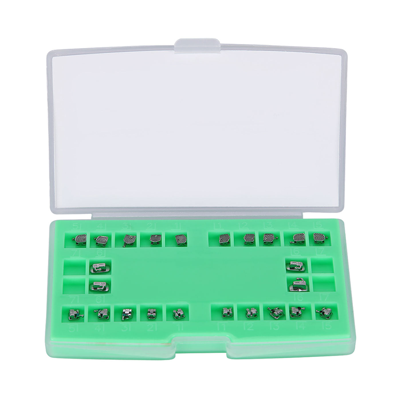 AZDENT Dental Metal Self Ligating Mini Bracket Roth/MBT .022 Hooks 345 With 4 Buccal Tube 20+4/Box AZDENT Dental Metal Self Ligating Mini Bracket Roth/MBT .022 Hooks 345 With 4 Buccal Tube 20+4/Box