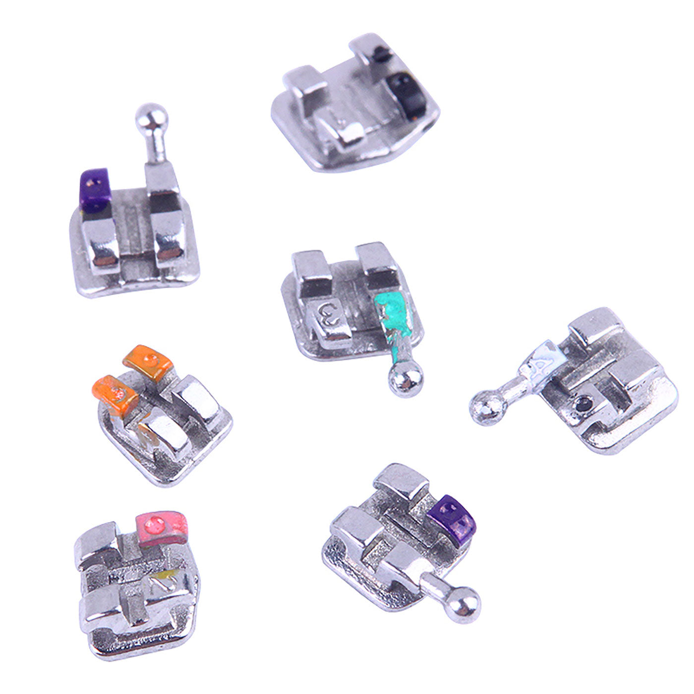 AZDENT Dental Metal Brackets Monoblock Mini Roth .022 Hooks on 345 20pcs/Kit - azdentall.com
