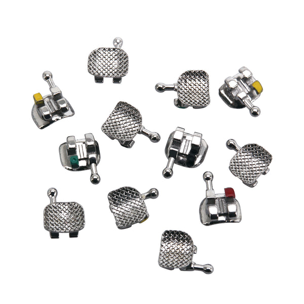 AZDENT Dental Orthodontic Mesh Base Metal Brackets Braces Mini Roth .022 Hooks on 345 400pcs/Box - azdentall.com AZDENT Dental Orthodontic Mesh Base Metal Brackets Braces Mini Roth .022 Hooks on 345 400pcs/Box - azdentall.com