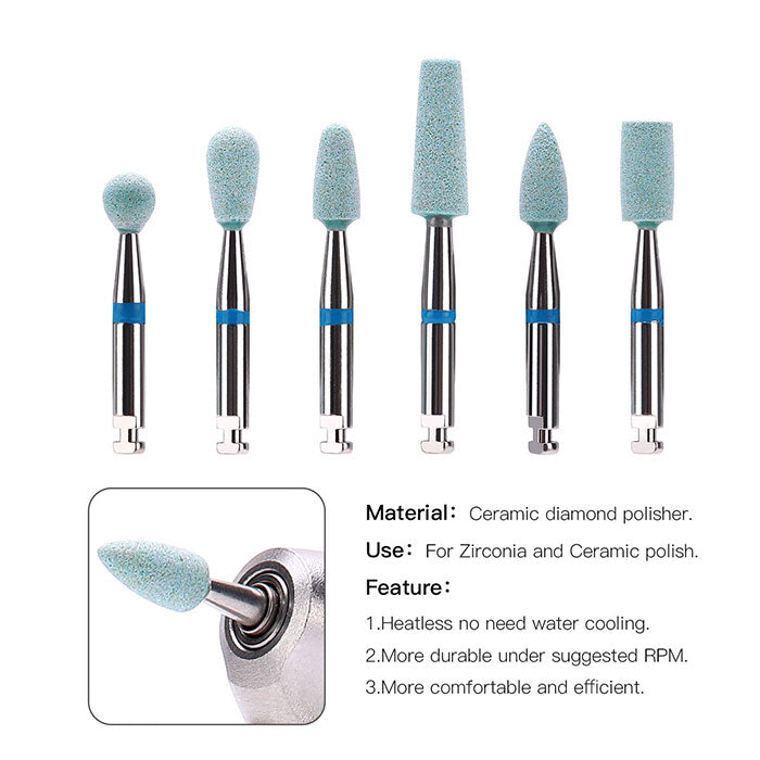 Dental Polishing Ceramic Diamond Grinder Zirconia Porcelain Polish Blue Dental Polishing Ceramic Diamond Grinder Zirconia Porcelain Polish Blue