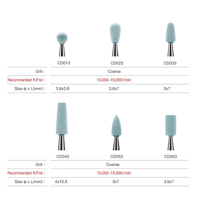 Dental Polishing Ceramic Diamond Grinder Zirconia Porcelain Polish Blue Dental Polishing Ceramic Diamond Grinder Zirconia Porcelain Polish Blue