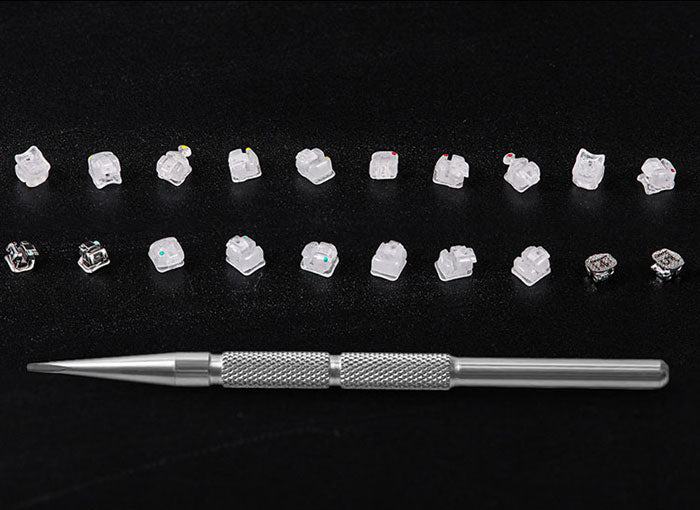 AZDENT Dental 5G Clear Ceramic Self-Ligating Bracket Roth/MBT 0.022 with Upper 3 Hook 20pcs/Box - azdentall.com