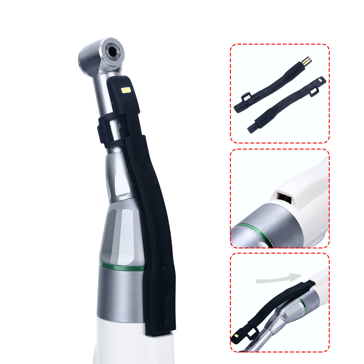 Dental Endo Motor Mini 16:1 Reduction LED Contra Angle + Root Canal Apex Locator