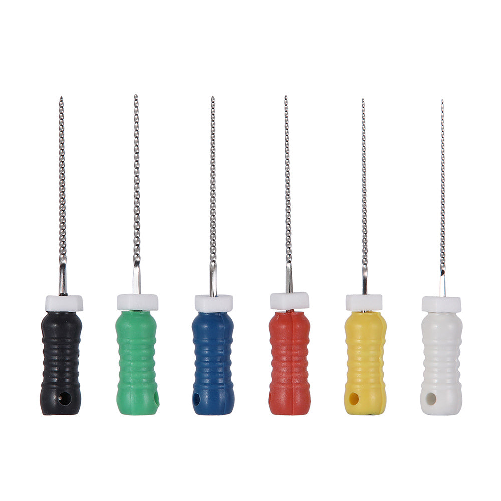 AZDENT Dental Hand K-Files Stainless Steel 21mm #15-80 6p/Pk 9 Color-azdentall.com
