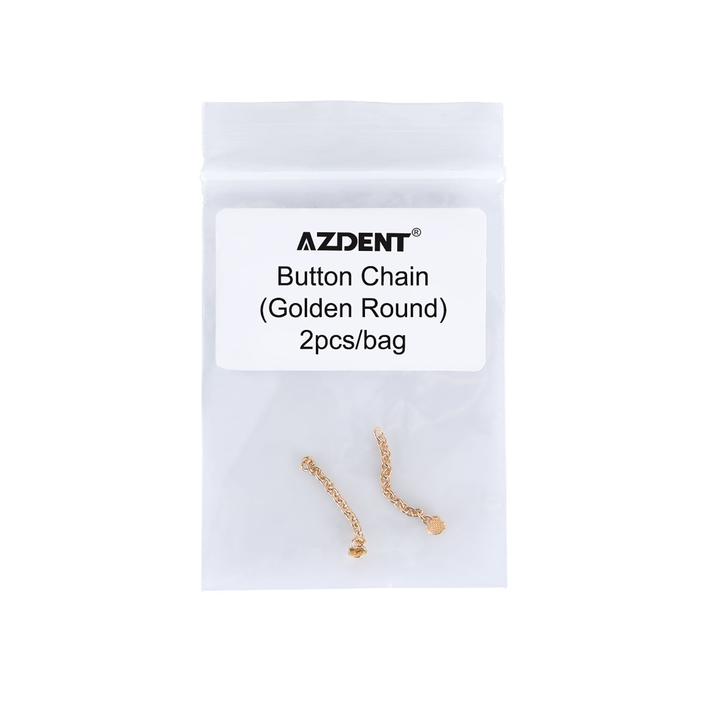 AZDENT Dental Traction Button Chain Golden Round 2/Bag - azdentall.com AZDENT Dental Traction Button Chain Golden Round 2/Bag - azdentall.com