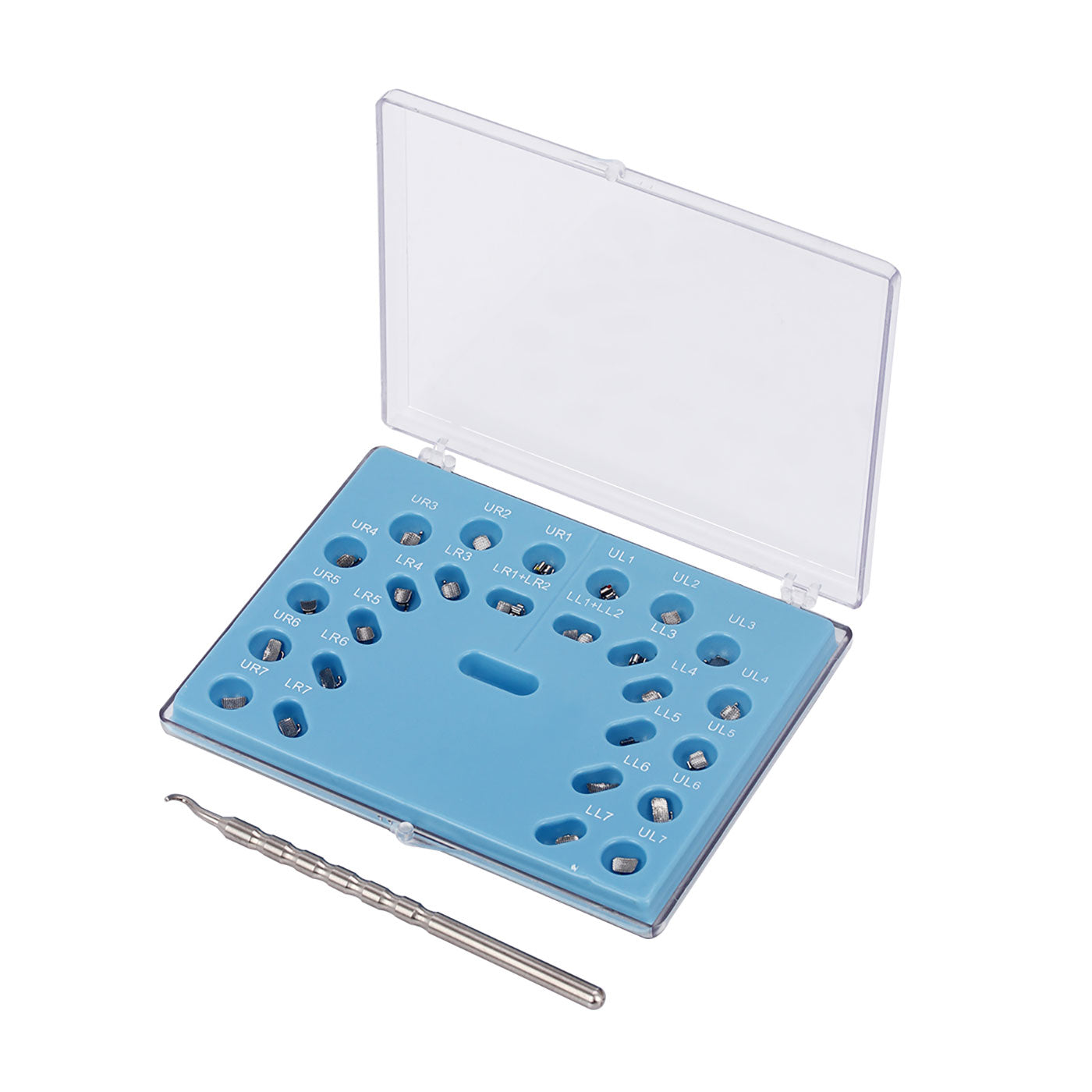 AZDENT Dental Orthodontic Metal Self Ligating Brackets Braces Mini Roth .022 Hooks on 345 with Buccal Tube 28pcs/Kit - azdentall.com AZDENT Dental Orthodontic Metal Self Ligating Brackets Braces Mini Roth .022 Hooks on 345 with Buccal Tube 28pcs/Kit - azdentall.com