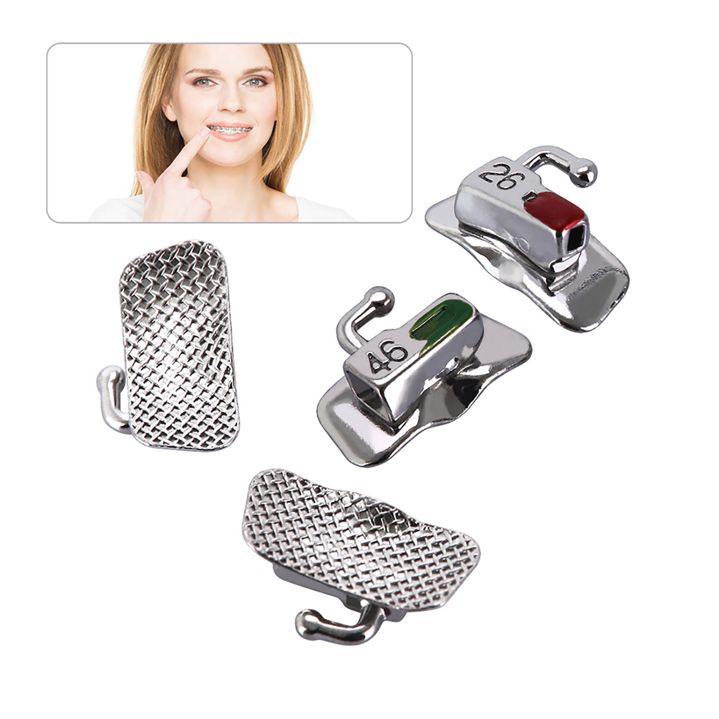 AZDENT Dental Orthodontic Buccal Tube 1st Molar Bondable Non-Convertible MBT 0.022 Laser Mark Assorted Quadrants(UR UL LL LR) 4pcs/Bag - azdentall.com AZDENT Dental Orthodontic Buccal Tube 1st Molar Bondable Non-Convertible MBT 0.022 Laser Mark Assorted Quadrants(UR UL LL LR) 4pcs/Bag - azdentall.com