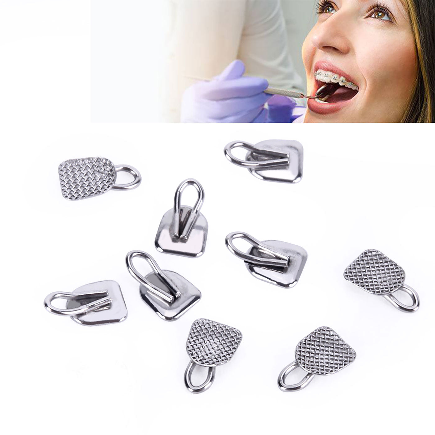 AZDENT Dental Lingual Button Consumables Round/Rectangular Bondable Traction 10pcs/Bag - azdentall.com