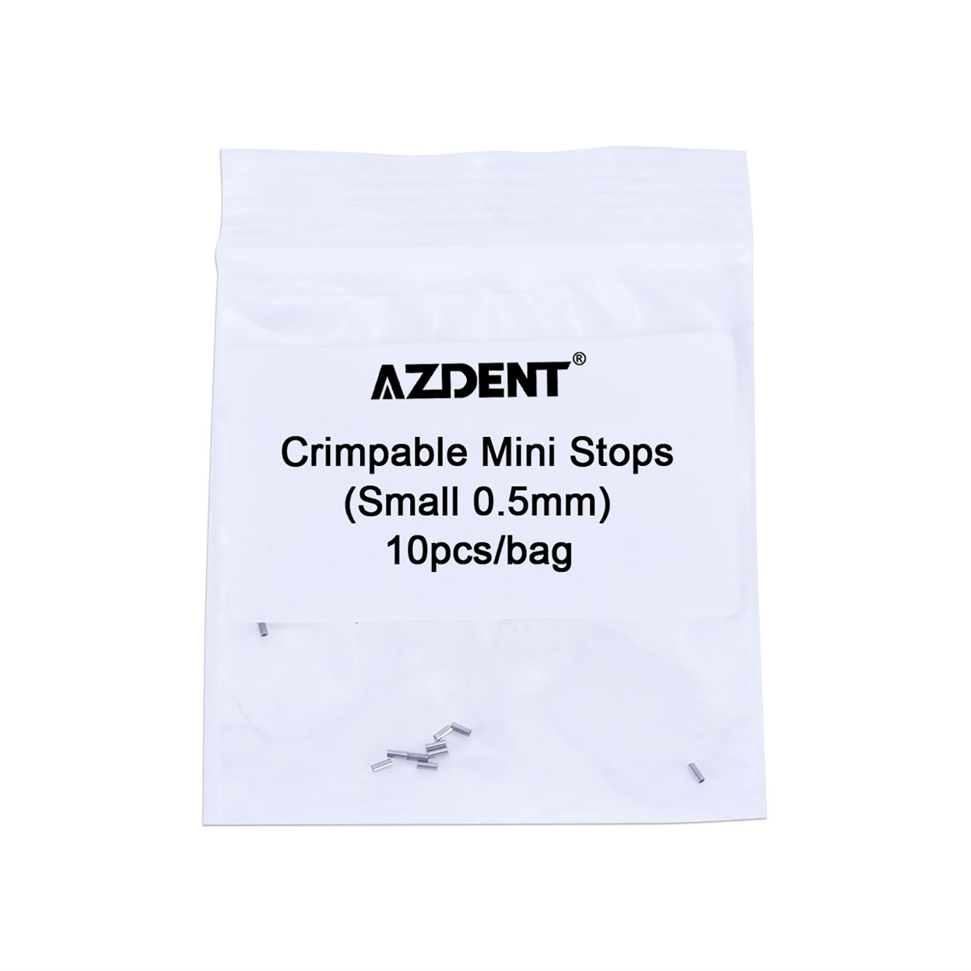AZDENT Dental Crimpable Hooks Crimpable Mini Stops 0.5mm/0.8mm 10pcs/Bag - azdentall.com AZDENT Dental Crimpable Hooks Crimpable Mini Stops 0.5mm/0.8mm 10pcs/Bag - azdentall.com
