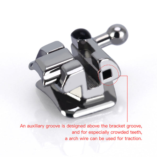 AZDENT Dental Self-Ligating Brackets Passive Roth/MBT .022 Hooks On 345 With Buccal Tube 28pcs/Box