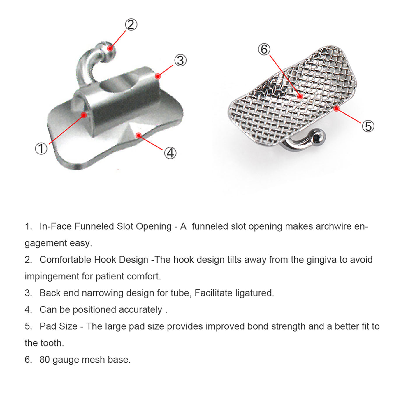AZDENT Dental Orthodontic Buccal Tube 1st Molar Bondable Non-Convertible Edgewise 0.022 4pcs/Bag - azdentall.com AZDENT Dental Orthodontic Buccal Tube 1st Molar Bondable Non-Convertible Edgewise 0.022 4pcs/Bag - azdentall.com