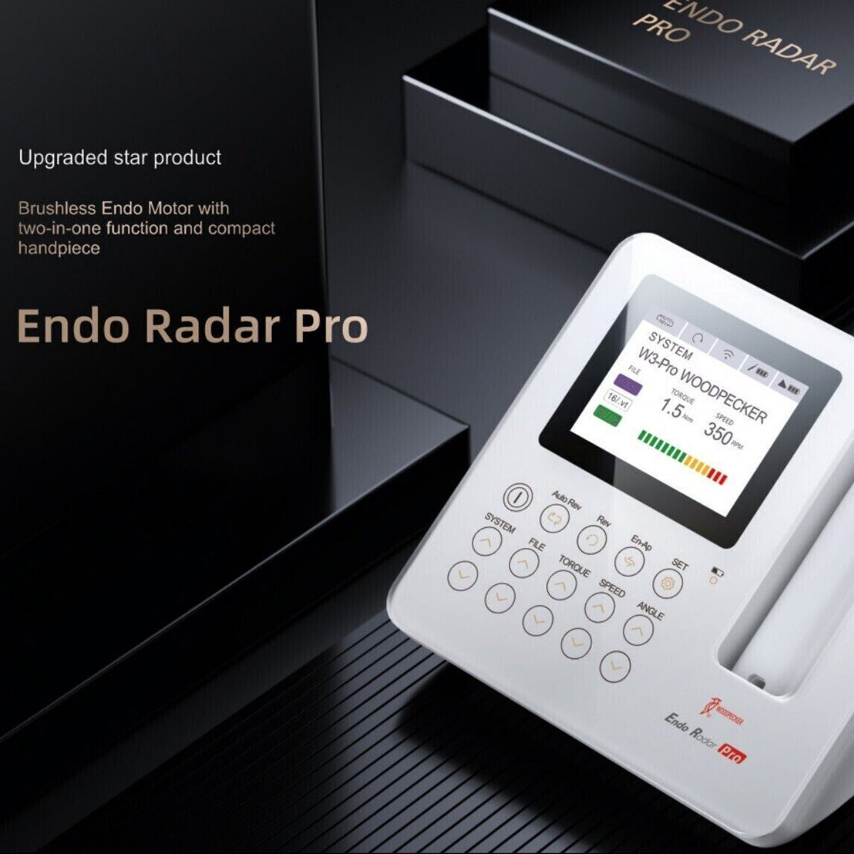 Woodpecker Endo Radar Pro Brushless 6:1 Speed Ratio 360° Rotatable Handpiece-azdentall.com Woodpecker Endo Radar Pro Brushless 6:1 Speed Ratio 360° Rotatable Handpiece-azdentall.com