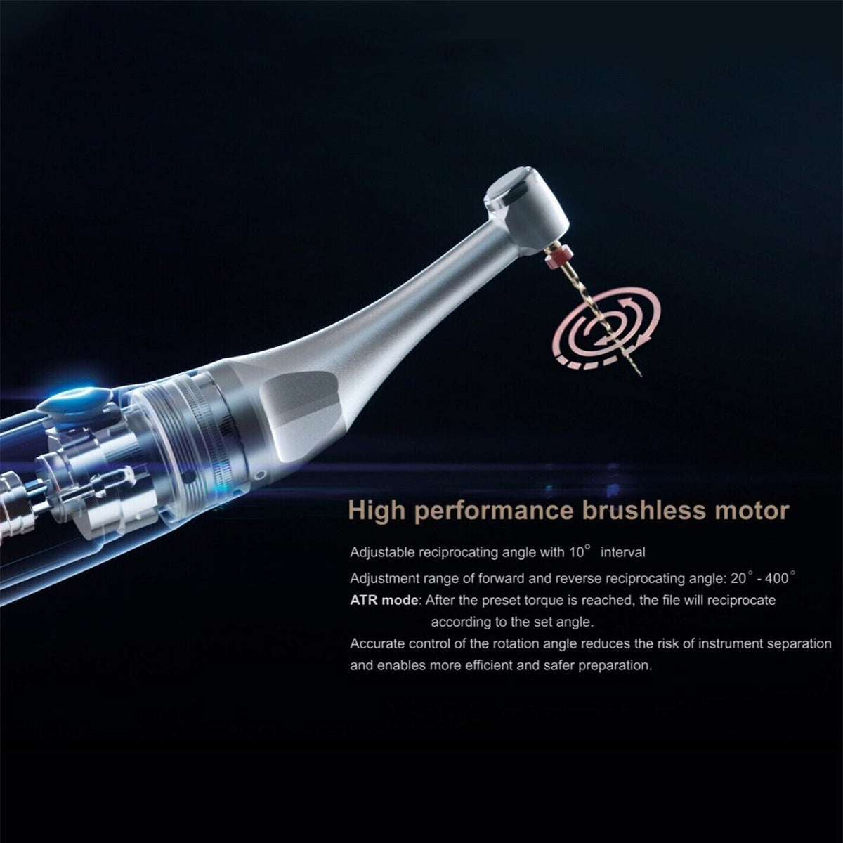 Woodpecker Endo Radar Pro Brushless 6:1 Speed Ratio 360° Rotatable Handpiece-azdentall.com Woodpecker Endo Radar Pro Brushless 6:1 Speed Ratio 360° Rotatable Handpiece-azdentall.com