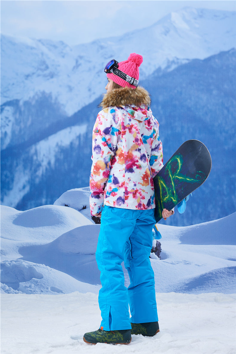 Women's Gsou Snow 15k Kimberley Faux Fur Snowboard Suits